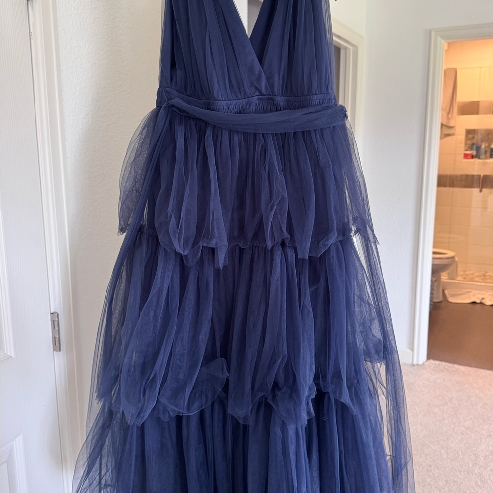 Elegant Navy Tulle Dress